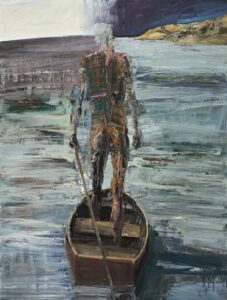 Lot 17, Euan MacLeod, Large Boatman, 2006, est. $15,000-25,000. Worth paying for this Ferryman