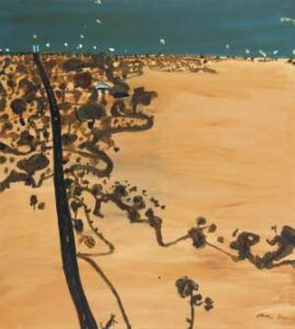 Lot 51 - John Olsen, Mallee Road to Nhill, 1981, est. $100,000-$140,000.  A Road to Somewhere