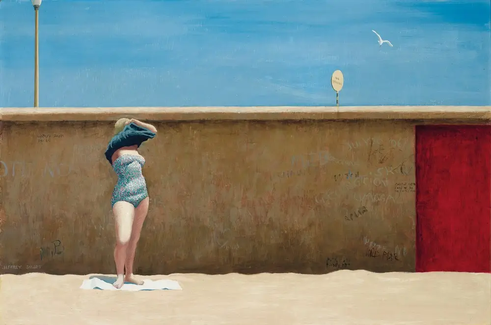 Jeffrey Smart painting - The Bather Bondi