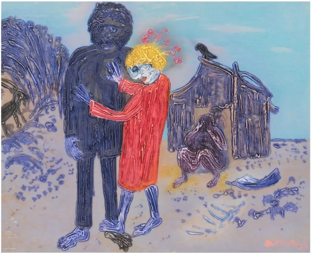 Arthur Boyd hand signed collagraph plate